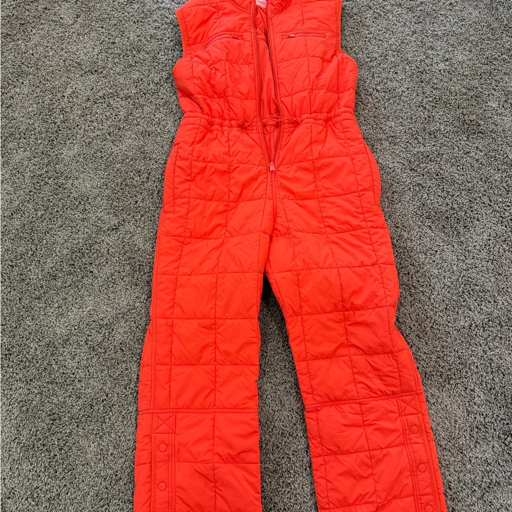 FP Movement by Free People Quilted Orange Jumpsuit